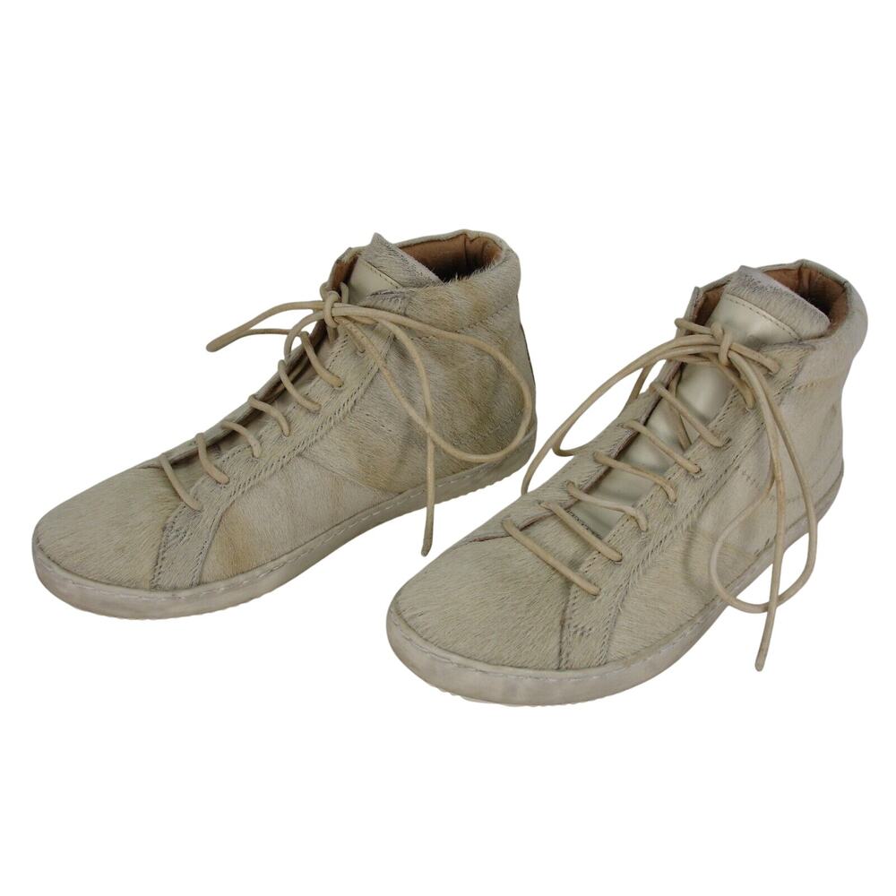 Man X One TEASPOON Beige/White Fur Mr Lucky Stars Trainers EU46/US13 NEW‎ W/BAG